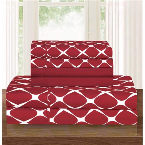 Other - 6 Piece Bed Sheet Set Wrinkle Resistant 1500 Thread Count, Burgundy